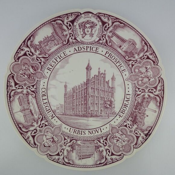 Wedgewood Mulberry Plate College Of The City Of New York The Old Building 1942 - Picture 1 of 9